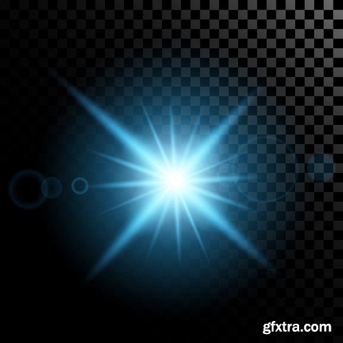 Stock Vectors - Vector set of glow light effect stars bursts with sparkles, 25xEPS