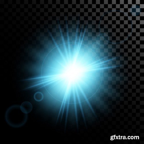 Stock Vectors - Vector set of glow light effect stars bursts with sparkles, 25xEPS