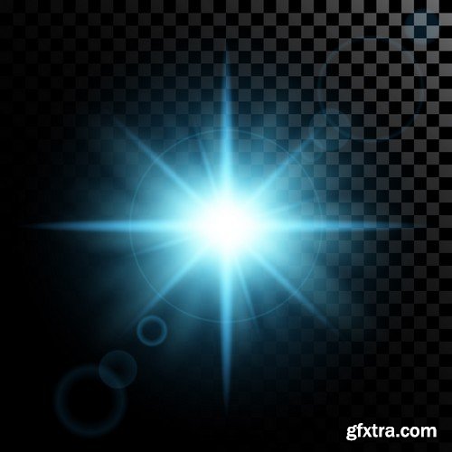 Stock Vectors - Vector set of glow light effect stars bursts with sparkles, 25xEPS