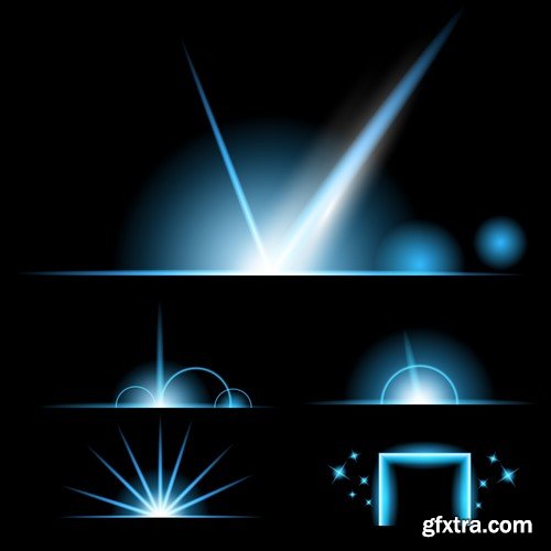 Stock Vectors - Vector set of glow light effect stars bursts with sparkles, 25xEPS