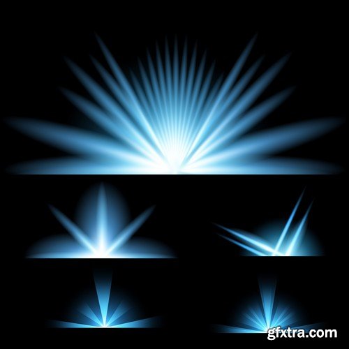 Stock Vectors - Vector set of glow light effect stars bursts with sparkles, 25xEPS