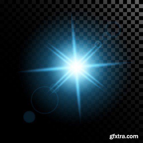 Stock Vectors - Vector set of glow light effect stars bursts with sparkles, 25xEPS