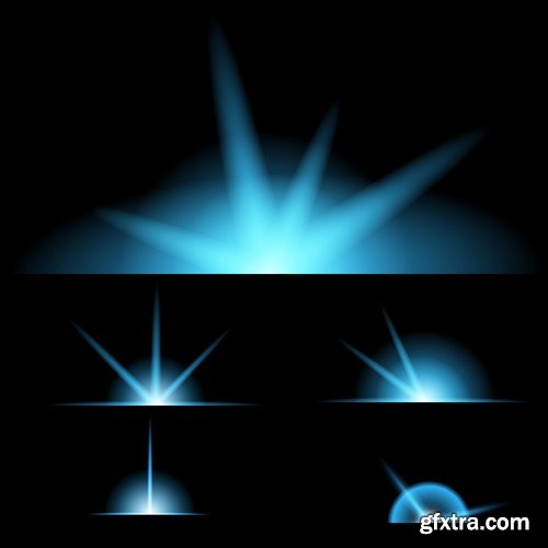 Stock Vectors - Vector set of glow light effect stars bursts with sparkles, 25xEPS