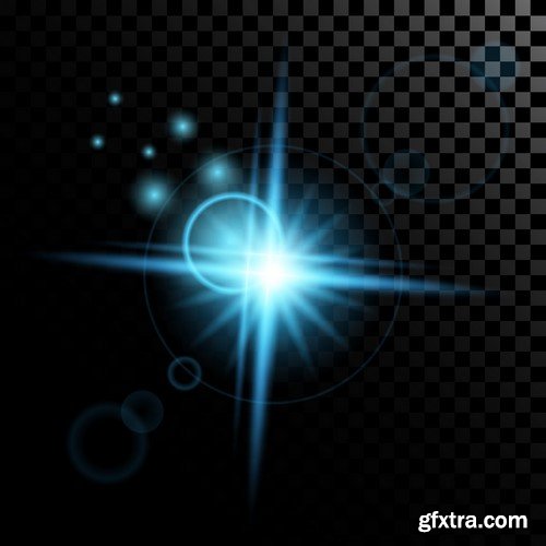 Stock Vectors - Vector set of glow light effect stars bursts with sparkles, 25xEPS