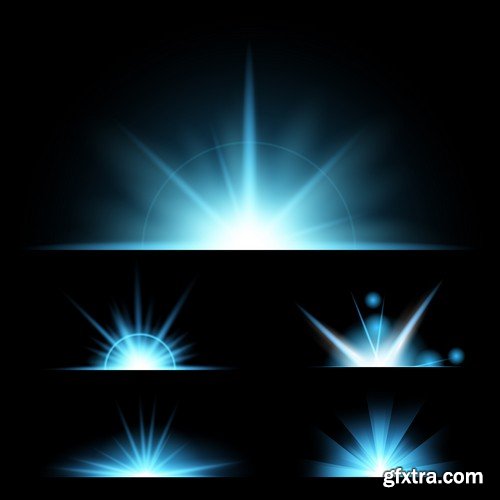 Stock Vectors - Vector set of glow light effect stars bursts with sparkles, 25xEPS