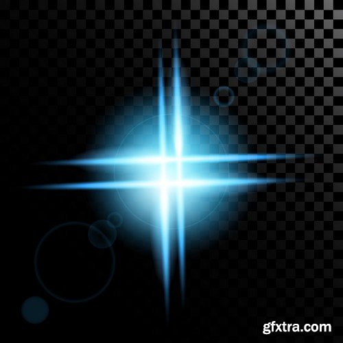 Stock Vectors - Vector set of glow light effect stars bursts with sparkles, 25xEPS