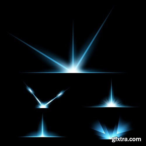 Stock Vectors - Vector set of glow light effect stars bursts with sparkles, 25xEPS