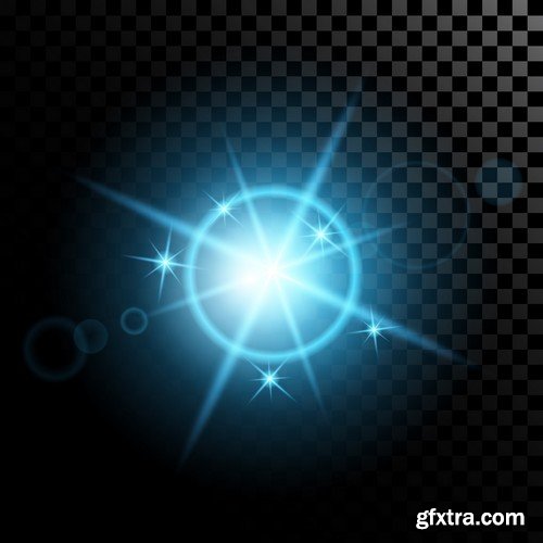 Stock Vectors - Vector set of glow light effect stars bursts with sparkles, 25xEPS