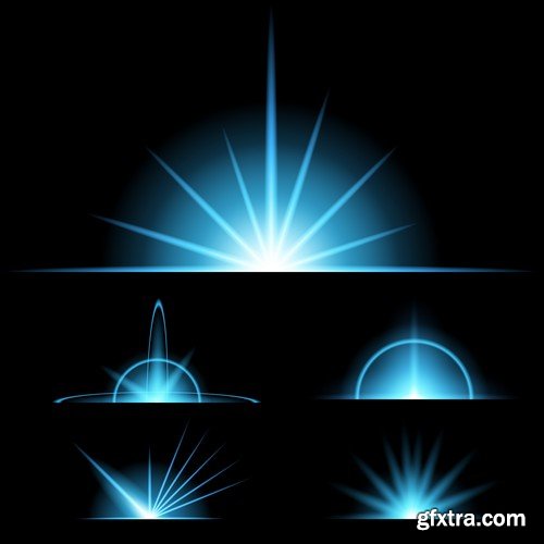 Stock Vectors - Vector set of glow light effect stars bursts with sparkles, 25xEPS