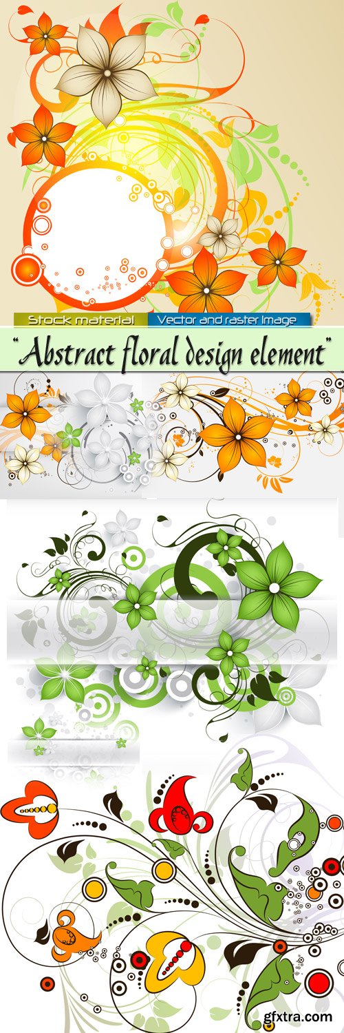 Abstract flower elements for design in Vector