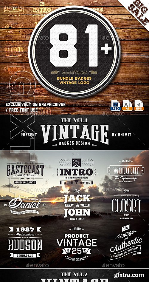 GraphicRiver - Bundle Badges 81 Vintage logo