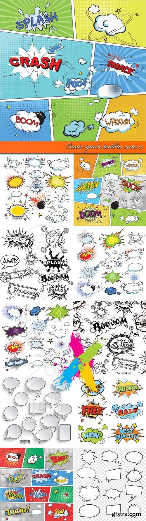 Comic speech bubbles vector 9