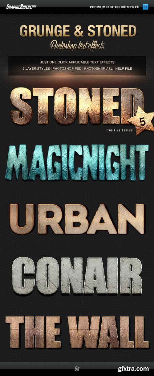 Graphicriver - Various Text Effects Vol.1 - Grunge and Stoned 12271267