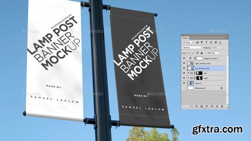 Graphicriver - Lamp Post Banner Mockup 12326780