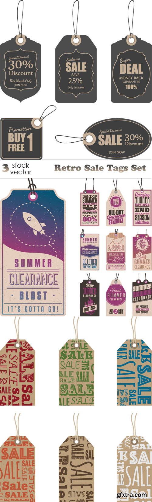 Vectors - Retro Sale Tags Set