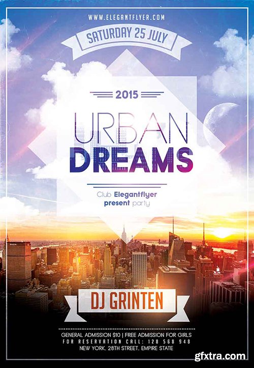 Urban Dreams Flyer PSD Template + Facebook Cover