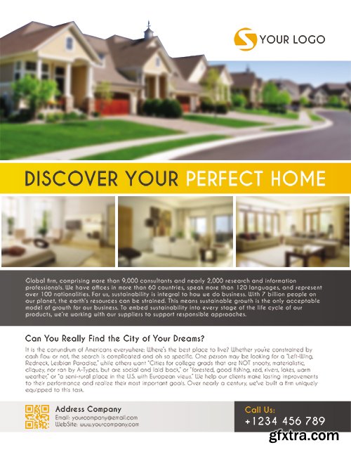 Real Estate Flyer PSD Template + Facebook Cover