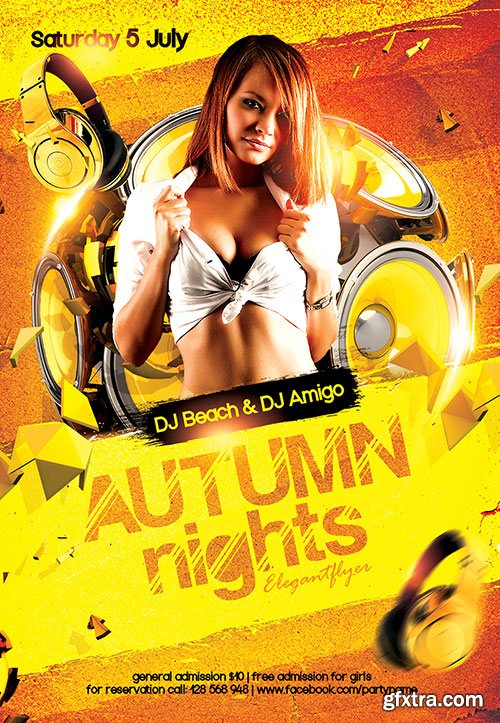 Autumn Nights 2 Flyer PSD Template + Facebook Cover