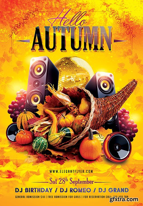 Hello Autumn Flyer PSD Template + Facebook Cover