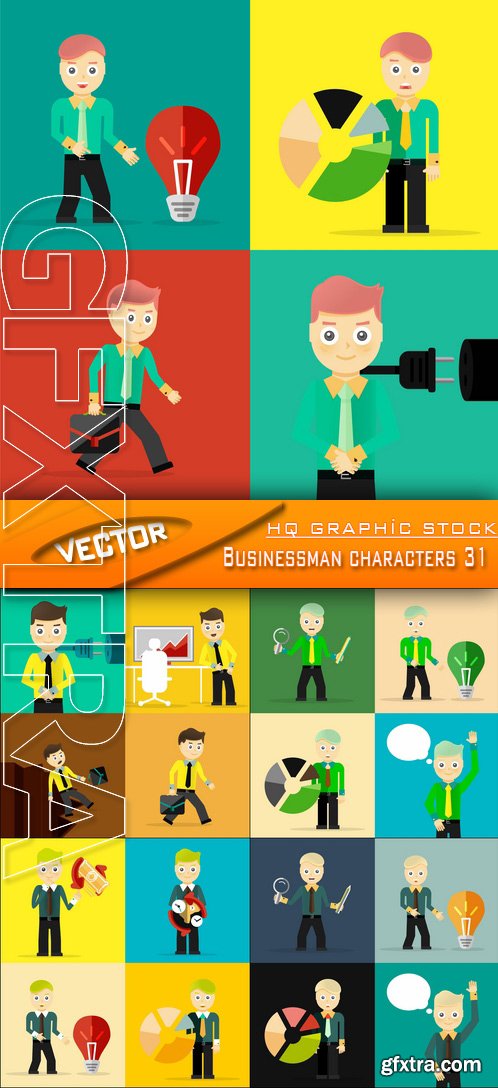 Stock Vector - Businessman characters 31