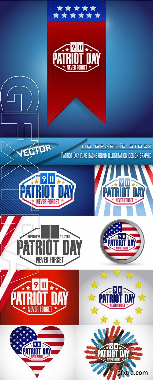 Stock Vector - Patriot Day flag background illustration design graphic