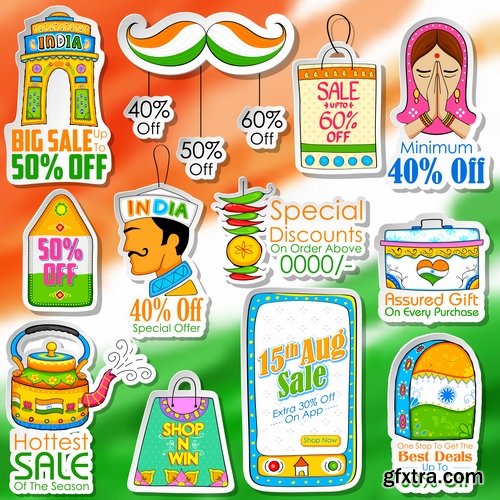 Collection of vector image flyer banner poster Indian themes god myth 25 EPS