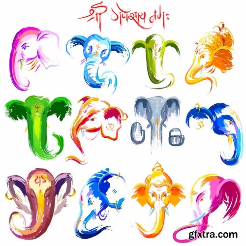 Collection of vector image flyer banner poster Indian themes god myth 25 EPS