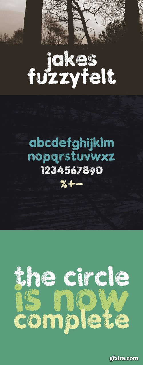 JakesFuzzyFelt - Grunge Font