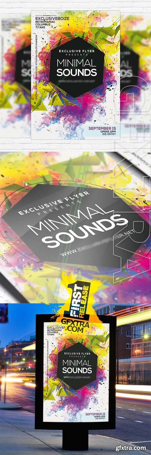 Minimal Sounds – Flyer Template + Facebook Cover