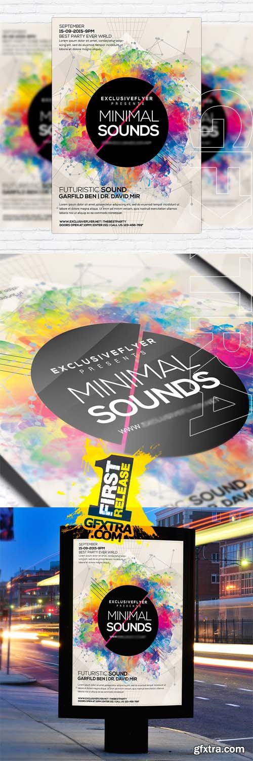 Minimal Sounds Vol.2 – Flyer Template + Facebook Cover