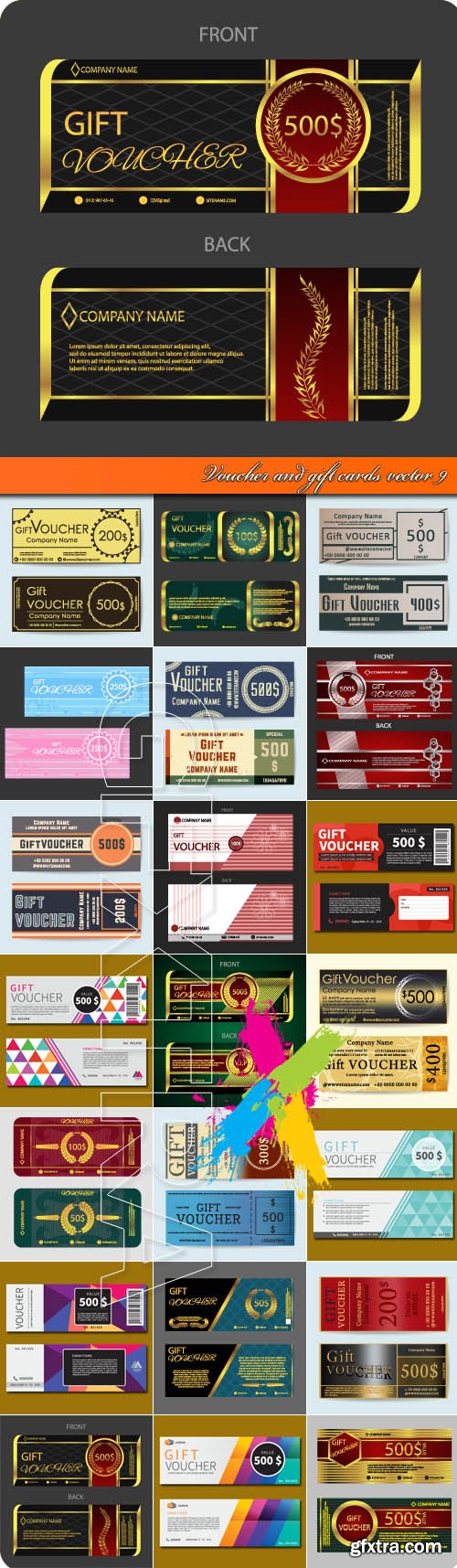 Voucher and gift cards vector 9