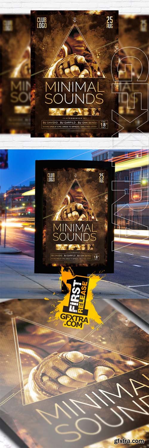 Minimal Sounds Vol 3 – Flyer Template + Facebook Cover