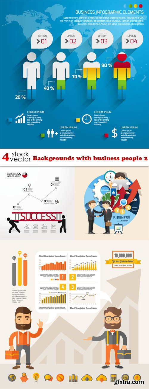 Vectors - Backgrounds with business people 2