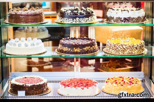 Collection of different sweets pastry cake pie shop selling candy 25 HQ Jpeg