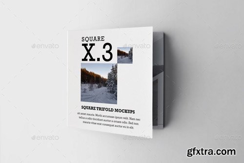 Graphicriver - Square Trifold Brochure Mockups 12437607