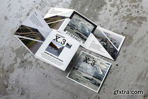 Graphicriver - Square Trifold Brochure Mockups 12437607