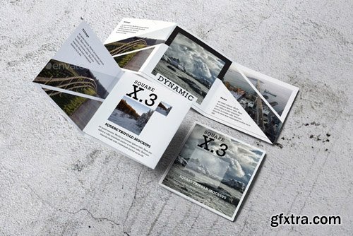 Graphicriver - Square Trifold Brochure Mockups 12437607