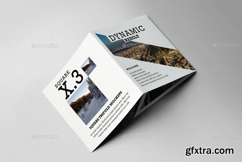 Graphicriver - Square Trifold Brochure Mockups 12437607