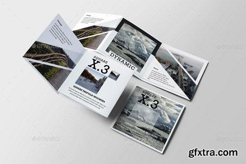 Graphicriver - Square Trifold Brochure Mockups 12437607