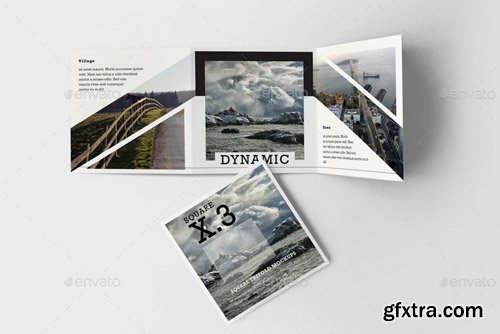 Graphicriver - Square Trifold Brochure Mockups 12437607