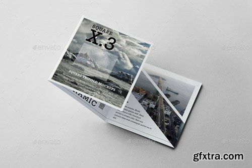 Graphicriver - Square Trifold Brochure Mockups 12437607