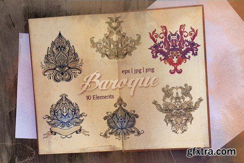 CM - Baroque Seamless Vector Pattern Set - 360881