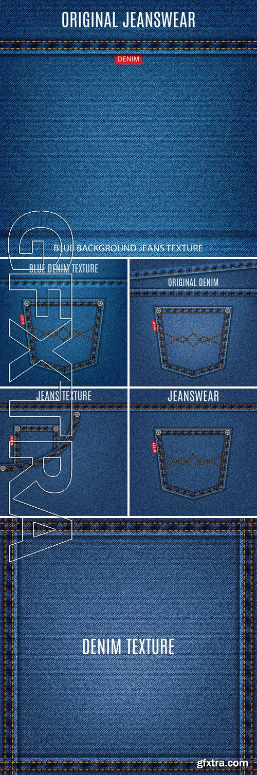 Stock Vectors - Jeans Blue Texture Material Denim Background