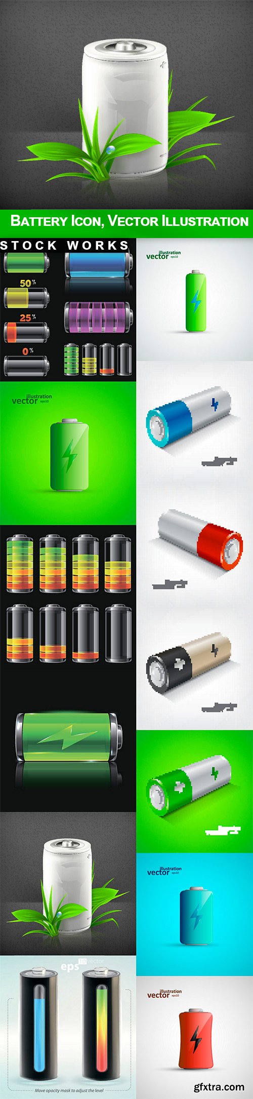 Battery Icon, Vector Illustration - 13 EPS