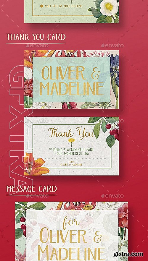 GraphicRiver - Vintage Floral Wedding Invitation 12116686