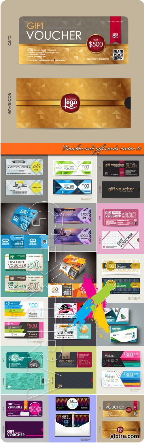 Voucher and gift cards vector 10