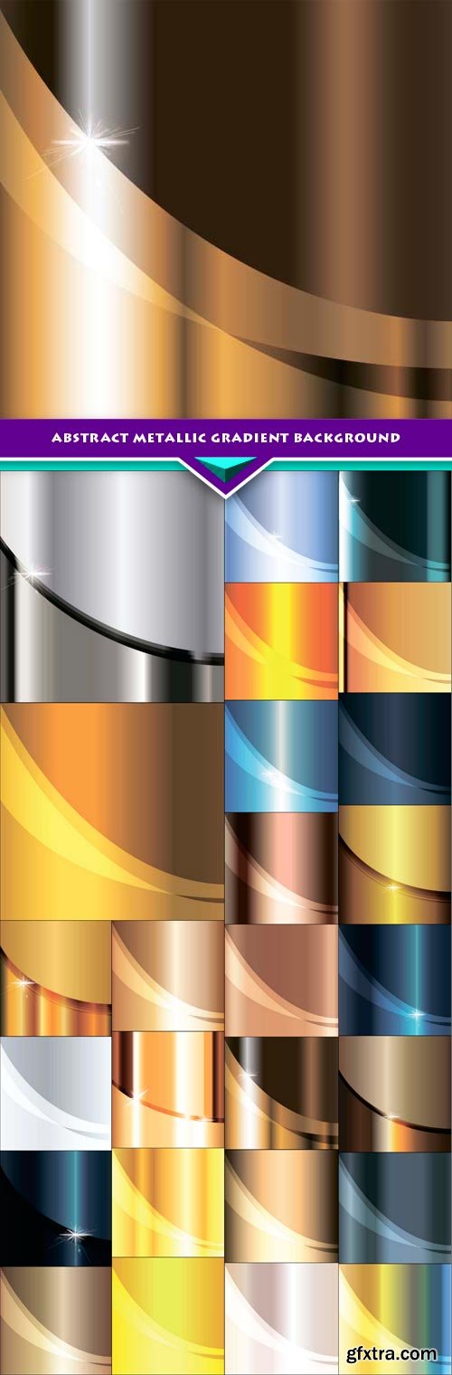 Abstract metallic gradient background 26x EPS