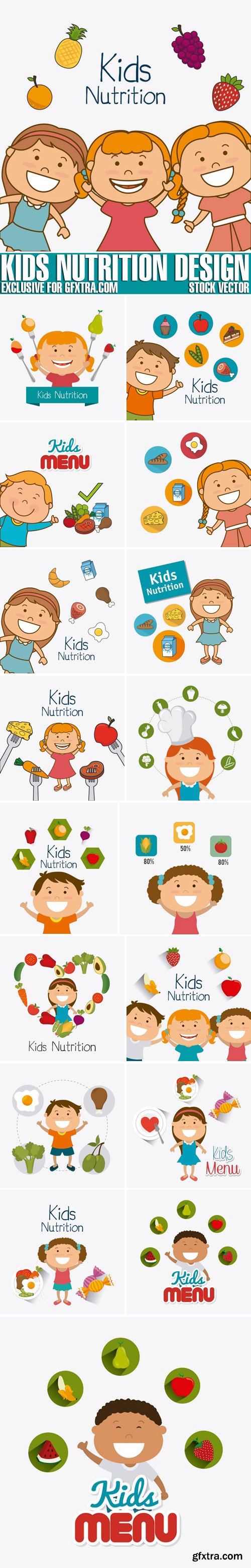 Stock Vectors - Kids nutrition design