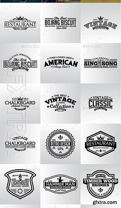 GraphicRiver - 30 Badges and Logos Bundle 12707920