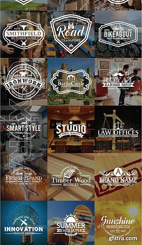 GraphicRiver - 30 Badges and Logos Bundle 12707920